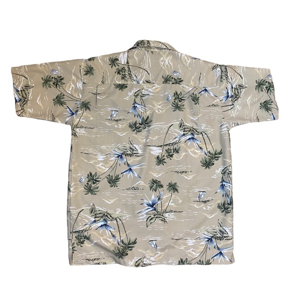 Reliq Casual Button Down Hawaiian Style‎ Shirt Tropical with Palm Trees Mens XL - Picture 4 of 10